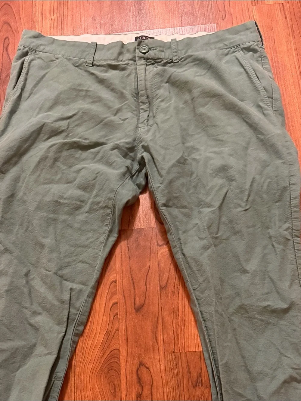 J. Crew The Driggs Chino Pants low rise slim, tailored green size 33x32